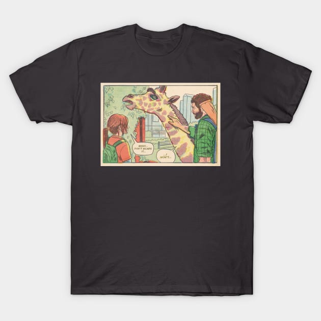 Giraffe scene TLOU comic book panel fan art T-Shirt by MarkScicluna